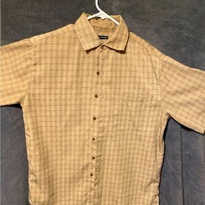 Large Cream colored Bruno Magli short sleeve button up